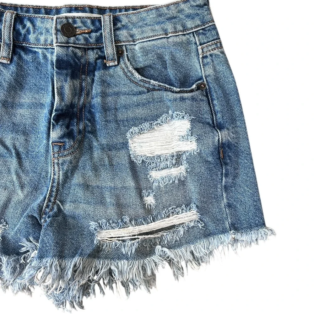Hidden Cut Off Denim‎ Jean Shorts Womens XS Grunge Boho Western Beach Festival